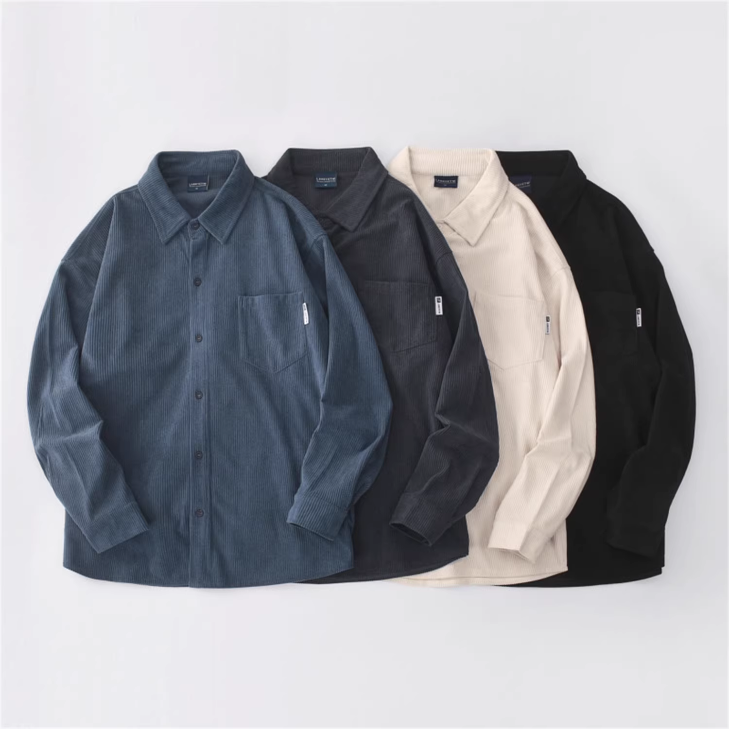 Don Quixote là một hạng nặng của Mỹ! Mới, tinh tế và thân thiện với làn da! Áo sơ mi dài tay bằng vải nhung đa năng thời trang mùa thu dành cho nam giới.