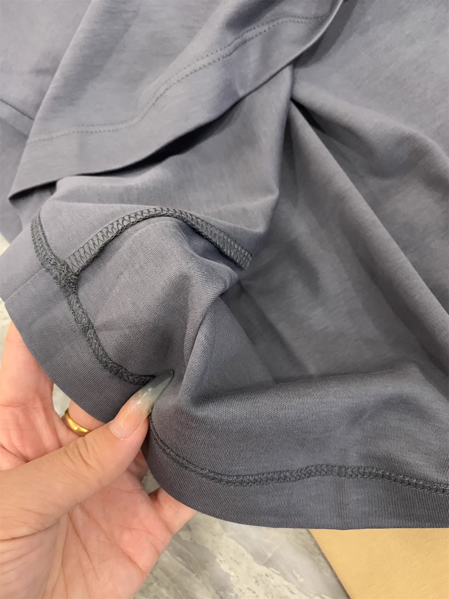 Don Quixote Liquid Ammonia P Cotton! Áo thun nam ngắn tay chống nhăn cơ bản đa năng màu trơn mùa hè xu hướng