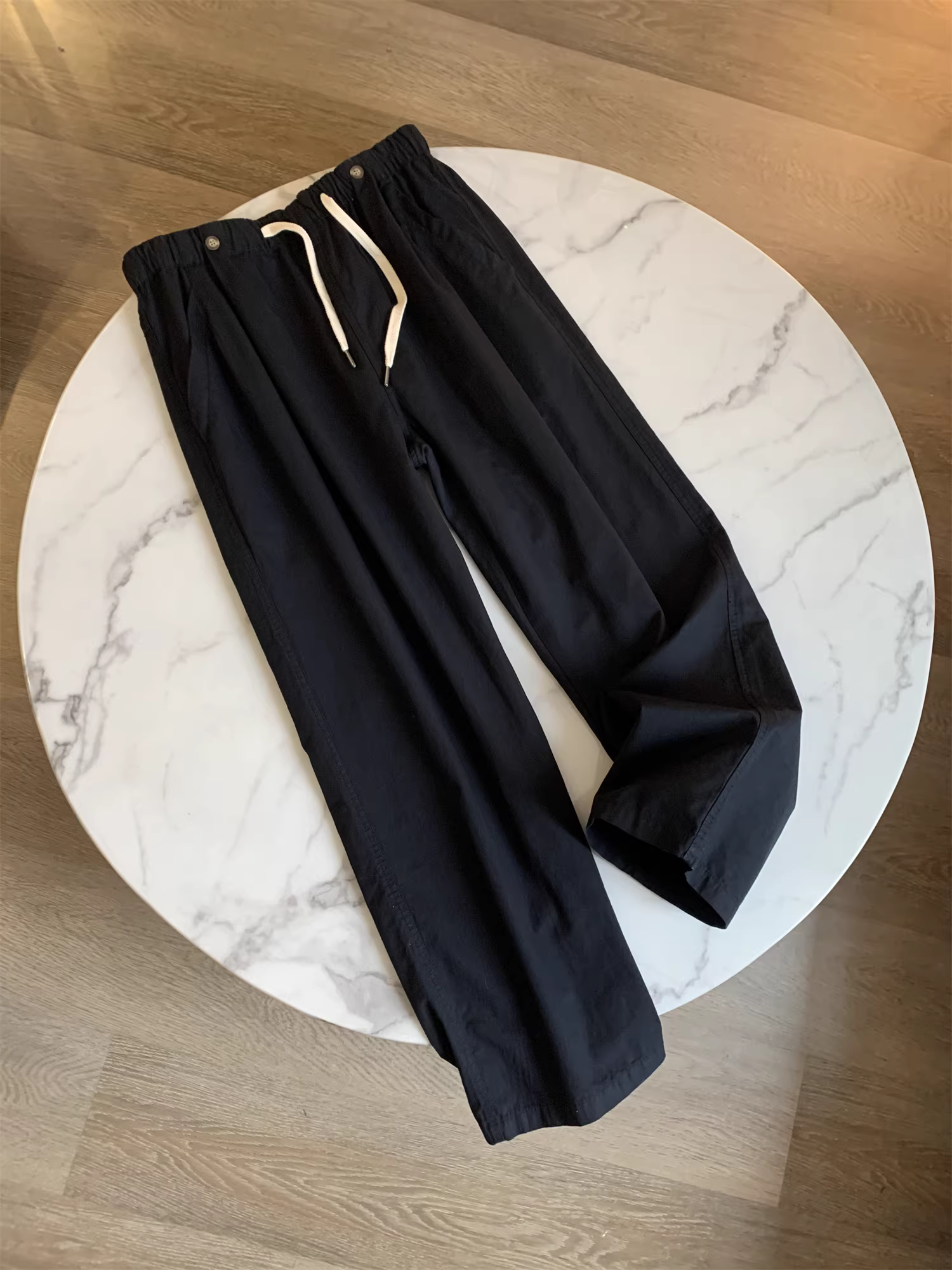 Quần âu nam Don Quixote phong cách retro Nhật Bản! 100% cotton đã qua xử lý! Quần ống đứng màu trơn đa năng, lưng thun co giãn, chất liệu cotton, dành cho mùa hè.