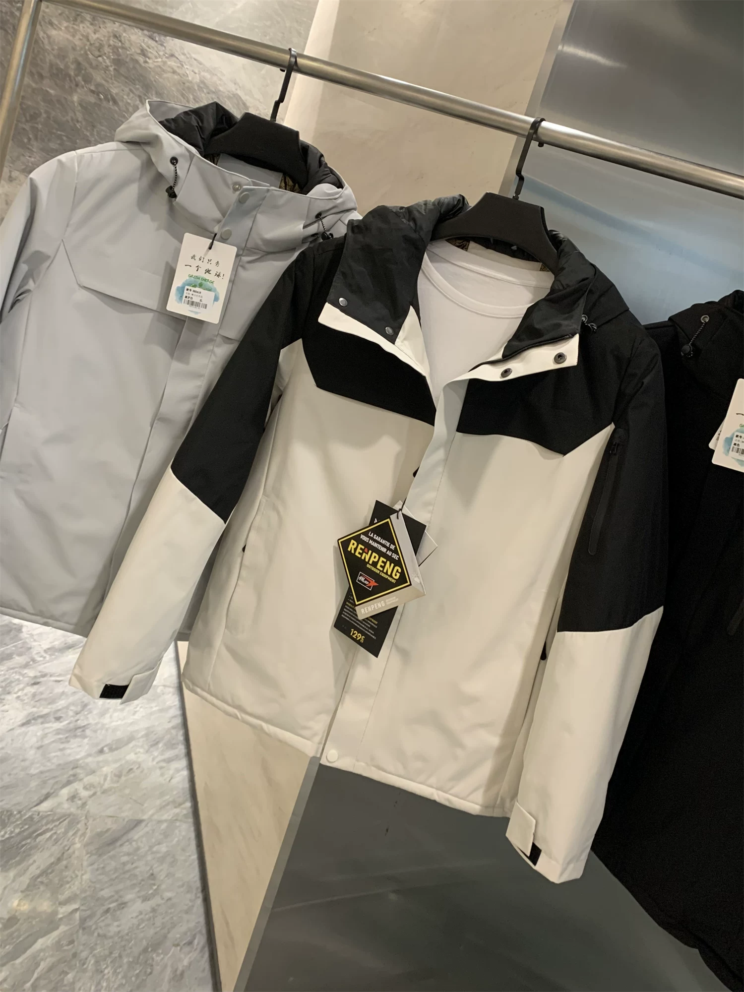 Don Quixote Honeycomb Heat Storage! Áo khoác giữ nhiệt chống gió ngoài trời mùa thu đông dành cho cặp đôi Áo khoác ấm có đệm chống gió hợp thời trang