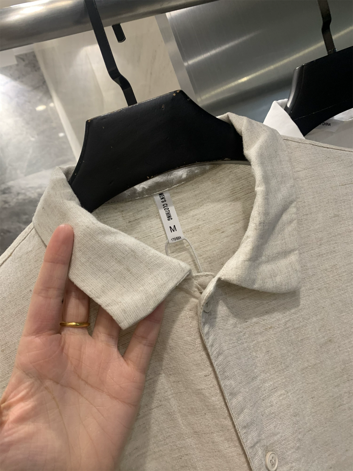 Don Quixote Tencel Lyocell+Linen+Rayon! Áo sơ mi ngắn tay đa năng thông thường mùa hè dành cho nam giới