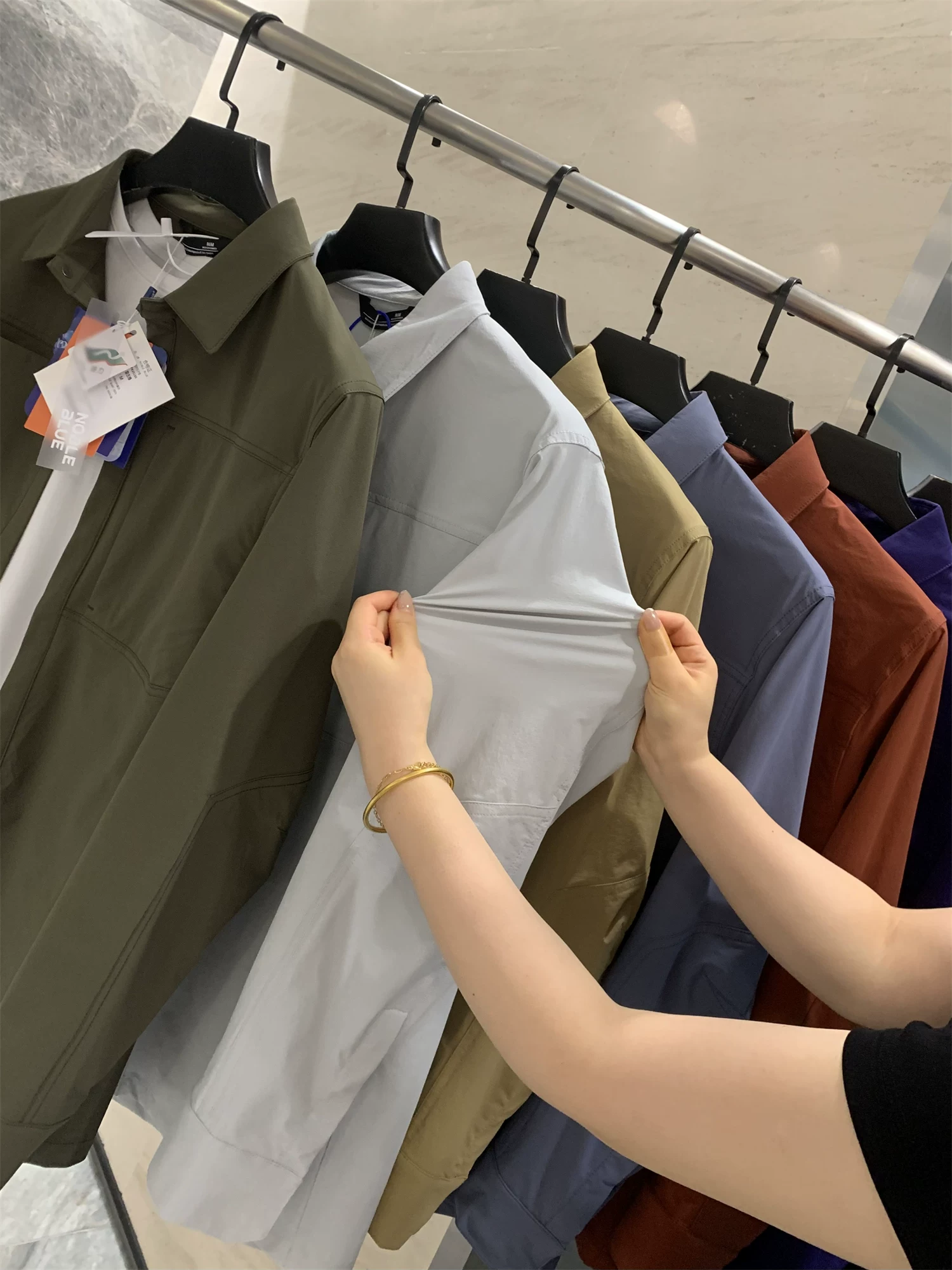 Don Quixote: Sự tiện dụng đô thị! May đo 3D! Áo khoác kiểu áo sơ mi nam mùa thu, ngoài trời, thường ngày, nhanh khô, thoáng khí