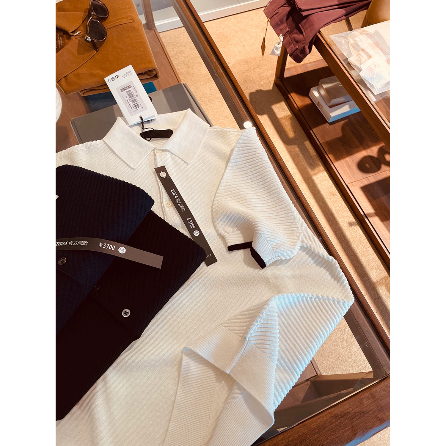 Don Quixote, sự sang trọng nhẹ nhàng! Muju 3.7K! Áo thun polo nam cao cấp chất liệu cotton chải kỹ 80 sợi, tay ngắn, cổ trụ.