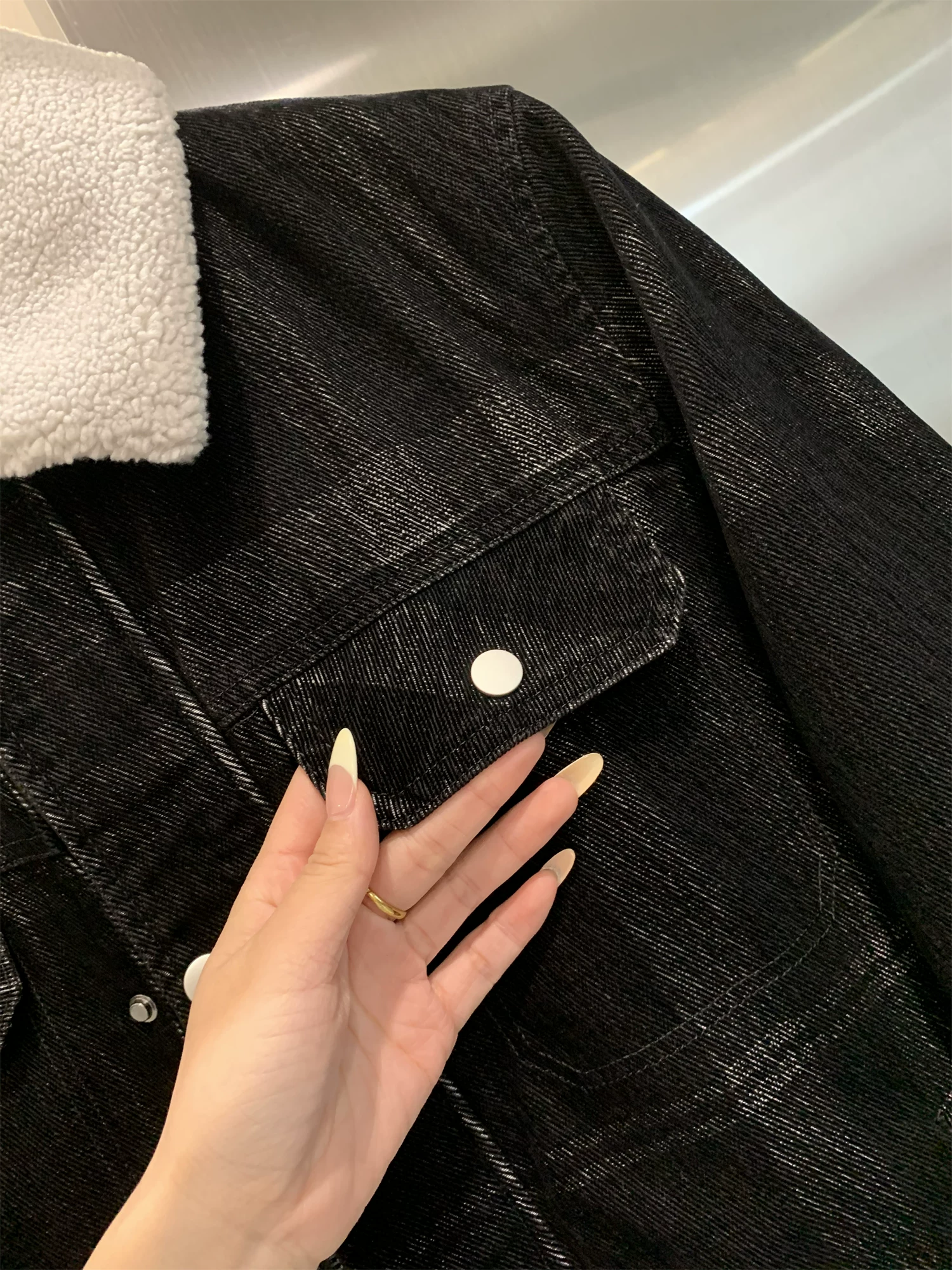 Don Quixote H Yu Dan! Áo khoác cotton phối cổ chéo, lót bông 40+! Áo khoác mùa thu đông dành cho nam.