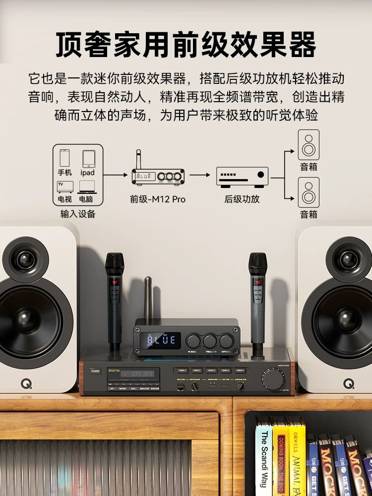 Bộ giải mã tiền khuếch đại DSP hiệu suất cao phù hợp với TV Xiaomi, Huawei, TCL, Skyworth, micro không dây, bộ thu Bluetooth karaoke hai mic, sửa đổi bộ khuếch đại loa cũ, bộ phát âm thanh micro không dây.