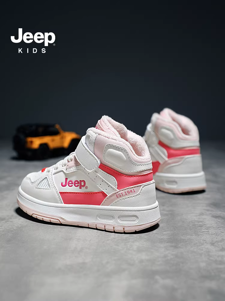 Giày trẻ em Jeep 2025 mùa đông mới đế mềm giày trẻ em nam thời trang giày cao cổ giày thể thao trẻ em