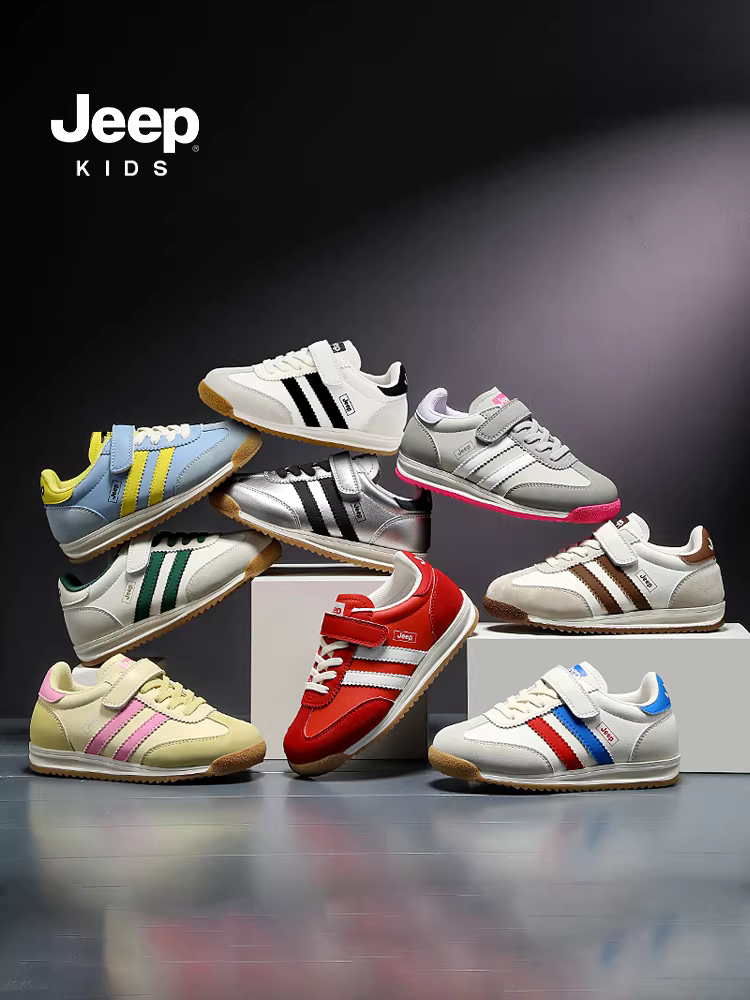 Giày thể thao trẻ em Jeep đế mềm, giày chạy bộ chống trơn trượt, giày trẻ em nam xuân 2025 mới, giày trẻ em nữ