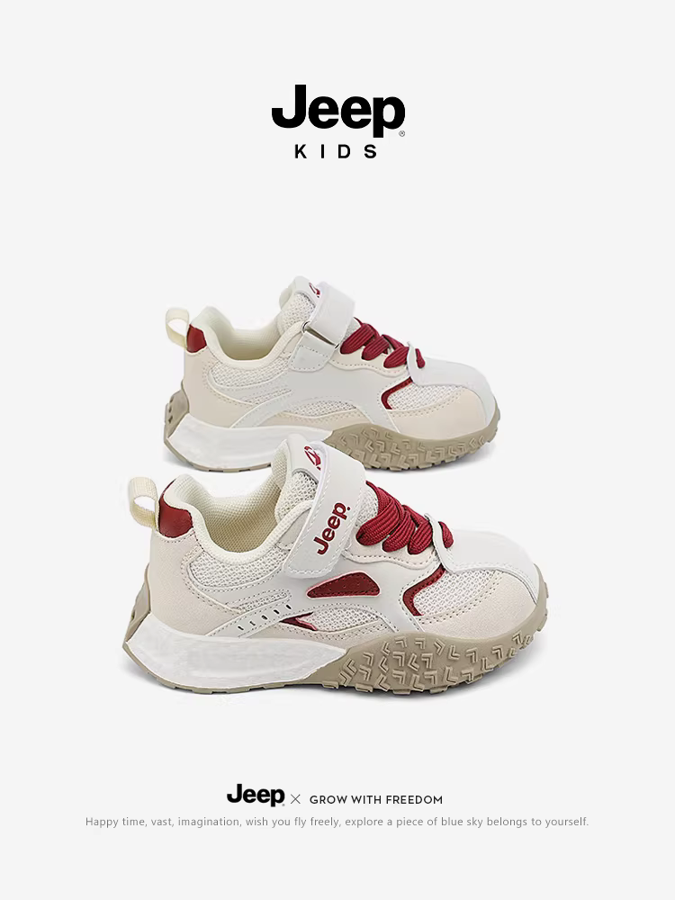 Giày trẻ em JEEP, giày thể thao nữ, giày trẻ em mùa thu, giày chạy bộ nam lưới chống trơn trượt mới năm 2025