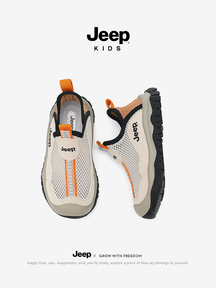 Giày thể thao lưới thoáng khí mùa hè cho bé trai Jeep 2025, giày lưới đơn mới cho bé gái, giày lưới trẻ em