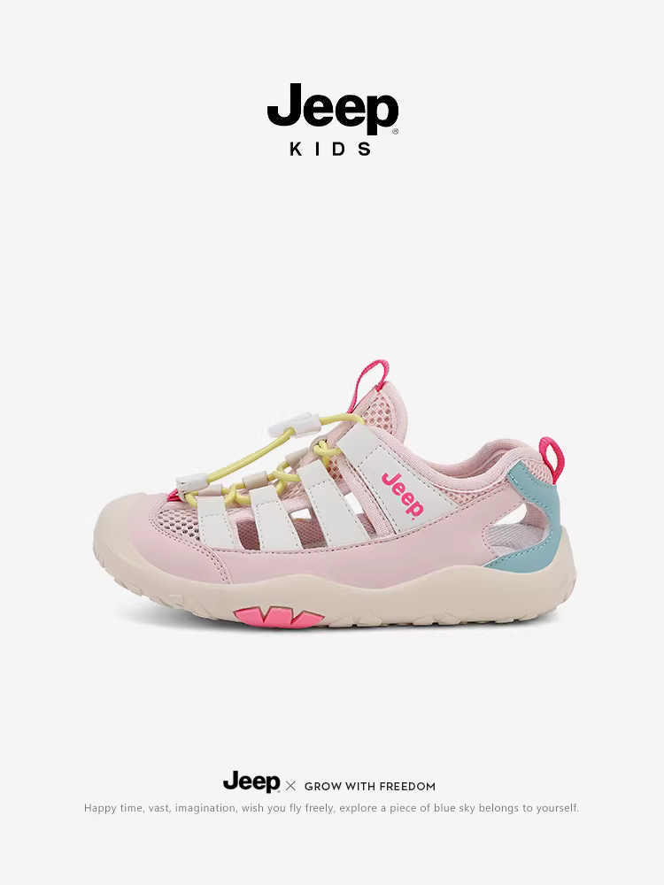 Dép sandal trẻ em Jeep, giày nước mùa hè 2025 mới, đế mềm chống trơn, giày đi biển cho bé gái