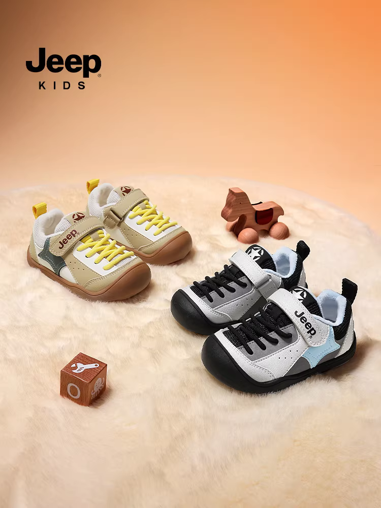 Giày trẻ em Jeep mùa đông 2025, giày bé sơ sinh mới, giày cotton lót lông, giày thể thao trẻ em