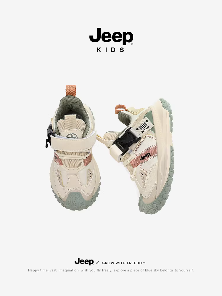 Giày thể thao nhẹ trẻ em Jeep mùa xuân thu 2025 kiểu dã ngoại cắm trại mới giày chạy bộ chống trơn trượt cho bé gái giày cho bé trai