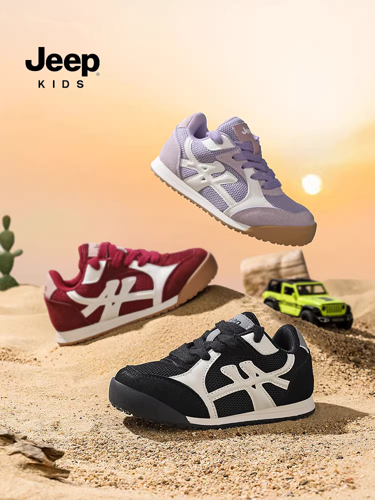 Giày thể thao trẻ em Jeep, giày chạy bộ thường ngày, mẫu mới mùa thu 2025, giày lưới nhẹ cho bé