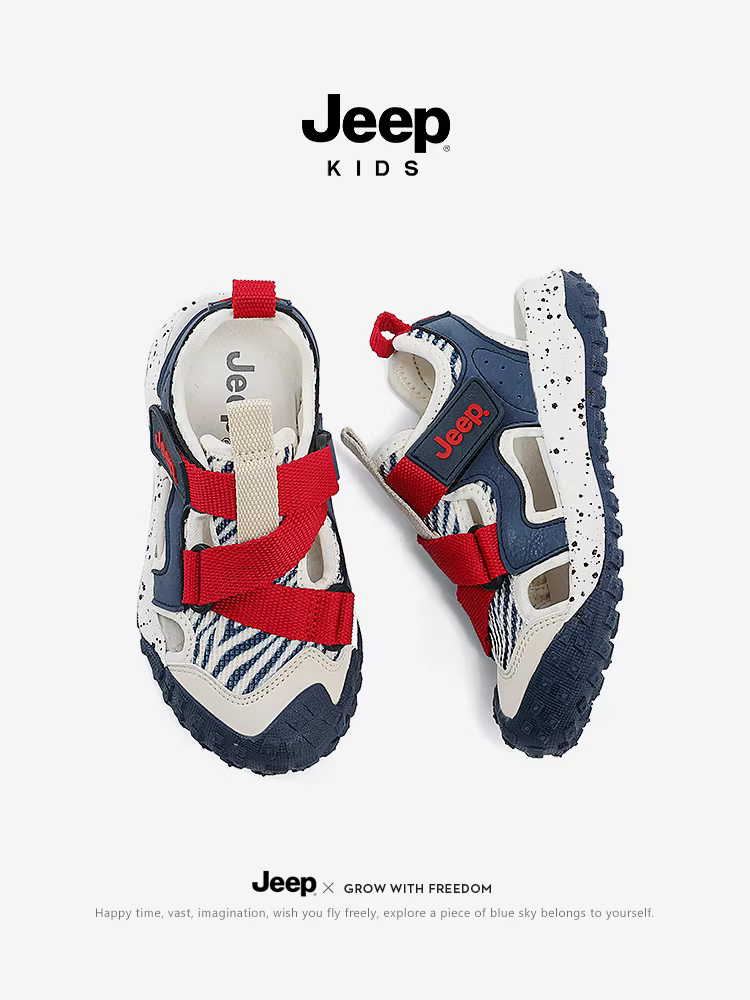 Dép thể thao mùa hè cho bé trai Jeep, giày nước mùa hè 2025, giày đi biển cho trẻ lớn, kiểu kín mũi