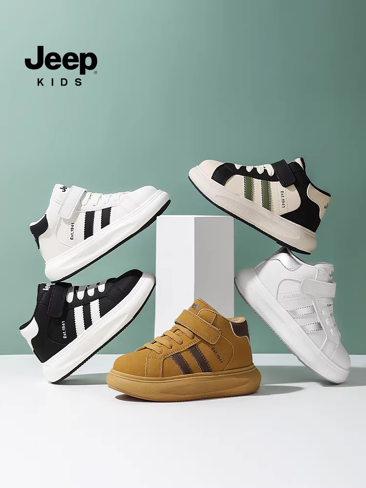 Giày thể thao cổ cao màu trắng cho bé gái, mùa thu đông 2025, giày chạy bộ đế mềm mới, giày thể thao cho bé trai