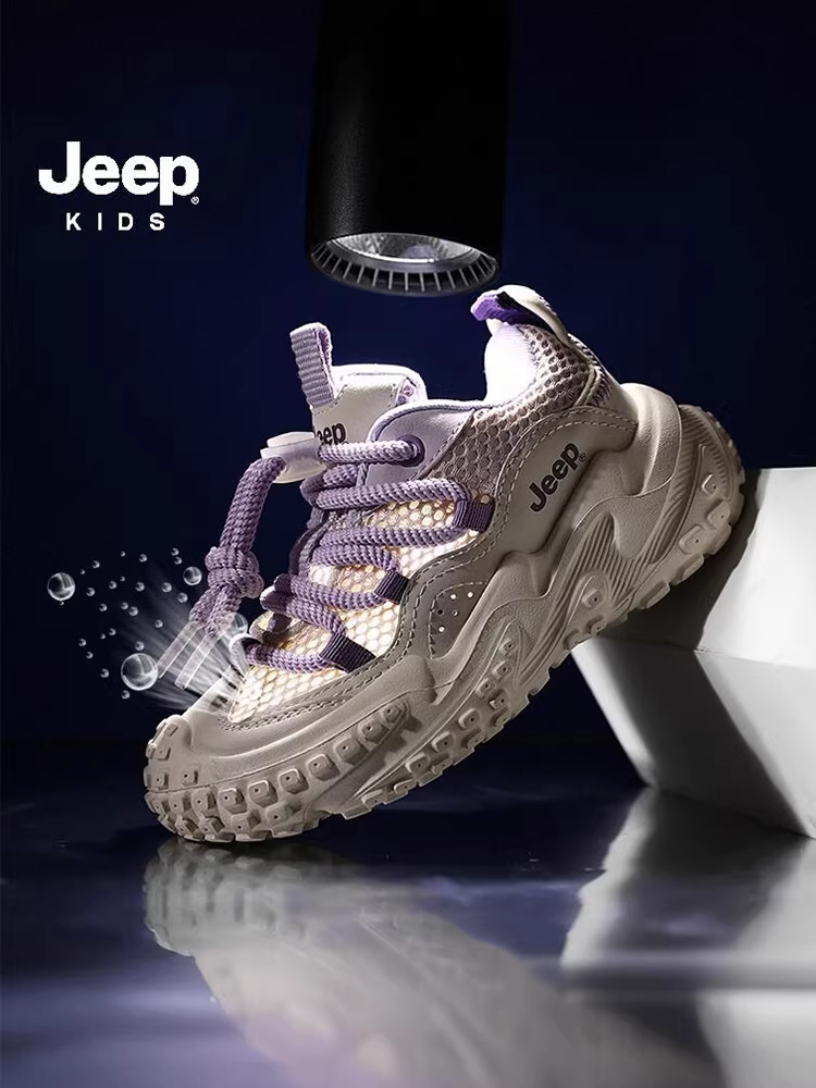 Giày trẻ em Jeep, giày thể thao thoáng khí cho bé trai, mẫu mới hè 2024, giày chạy bộ trẻ em nhẹ, giày sneaker bố cho bé gái