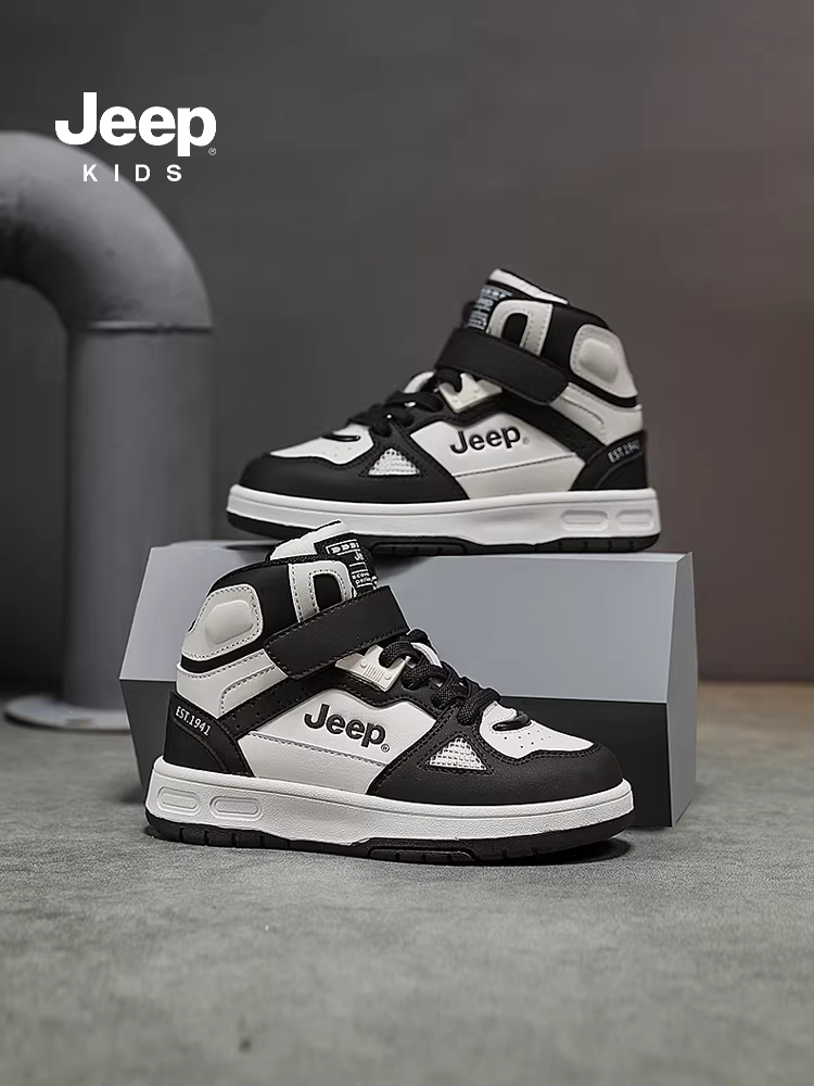 Giày trẻ em Jeep dành cho bé trai và bé gái, giày bóng rổ thể thao cổ cao, giày thể thao hợp thời trang, mẫu mới cho mọi mùa, giày giữ ấm lót lông cừu mùa đông