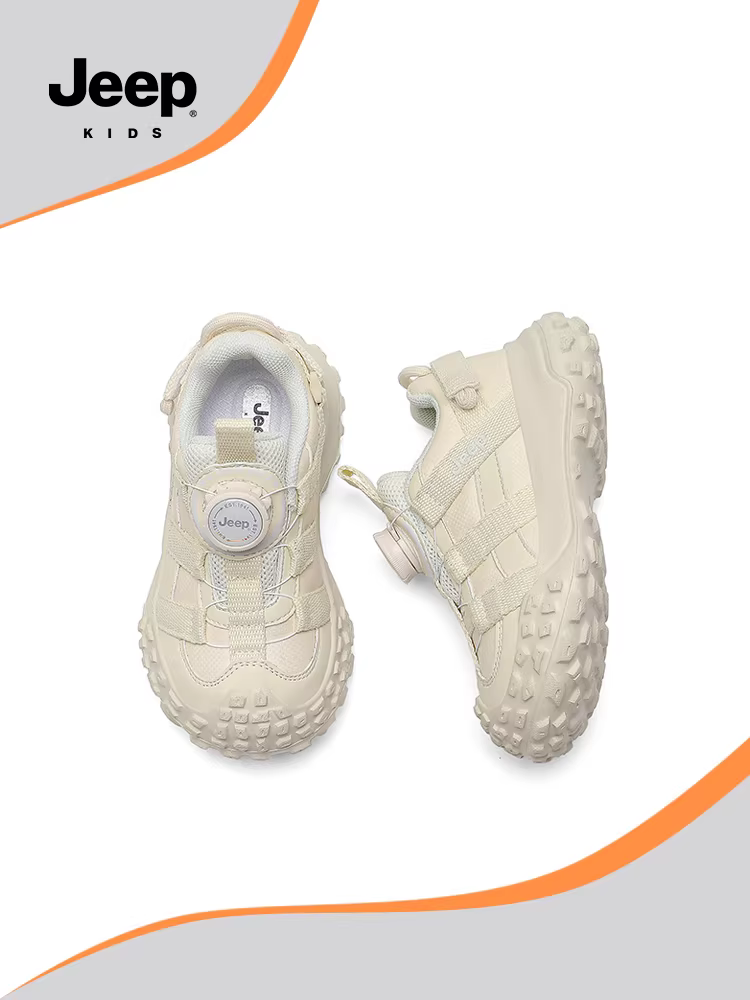 Giày thể thao trẻ em Jeep mùa xuân mới màu trắng thời trang giày chạy bộ giày thể thao nam 2025 đế mềm thoáng khí giày thường ngày