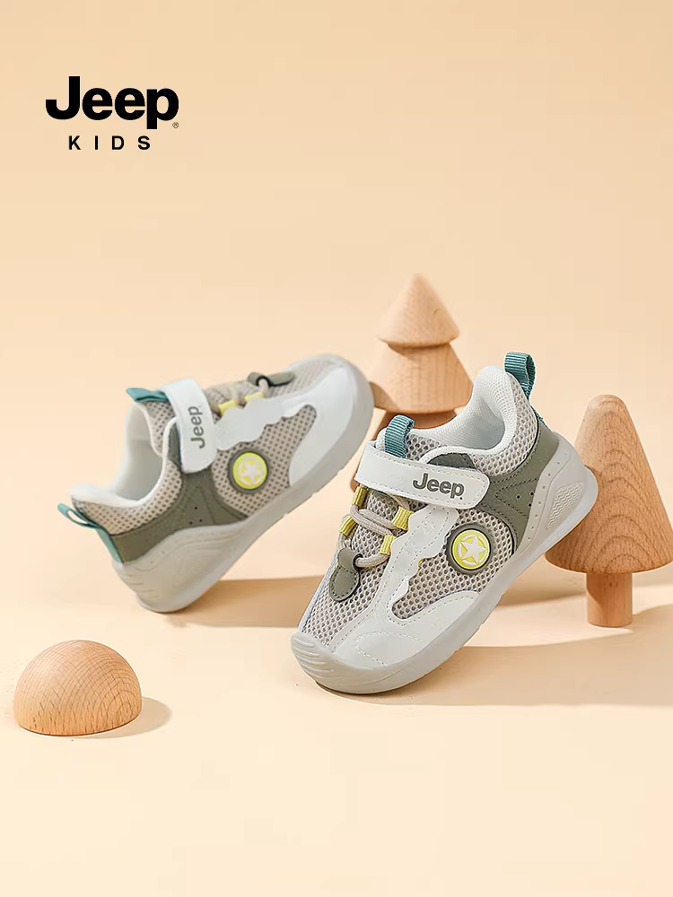 Giày trẻ em Jeep 2024 mới thoáng khí, giày chạy bộ đế mềm chống mài mòn cho bé gái, giày trẻ em nhẹ mùa thu cho bé trai