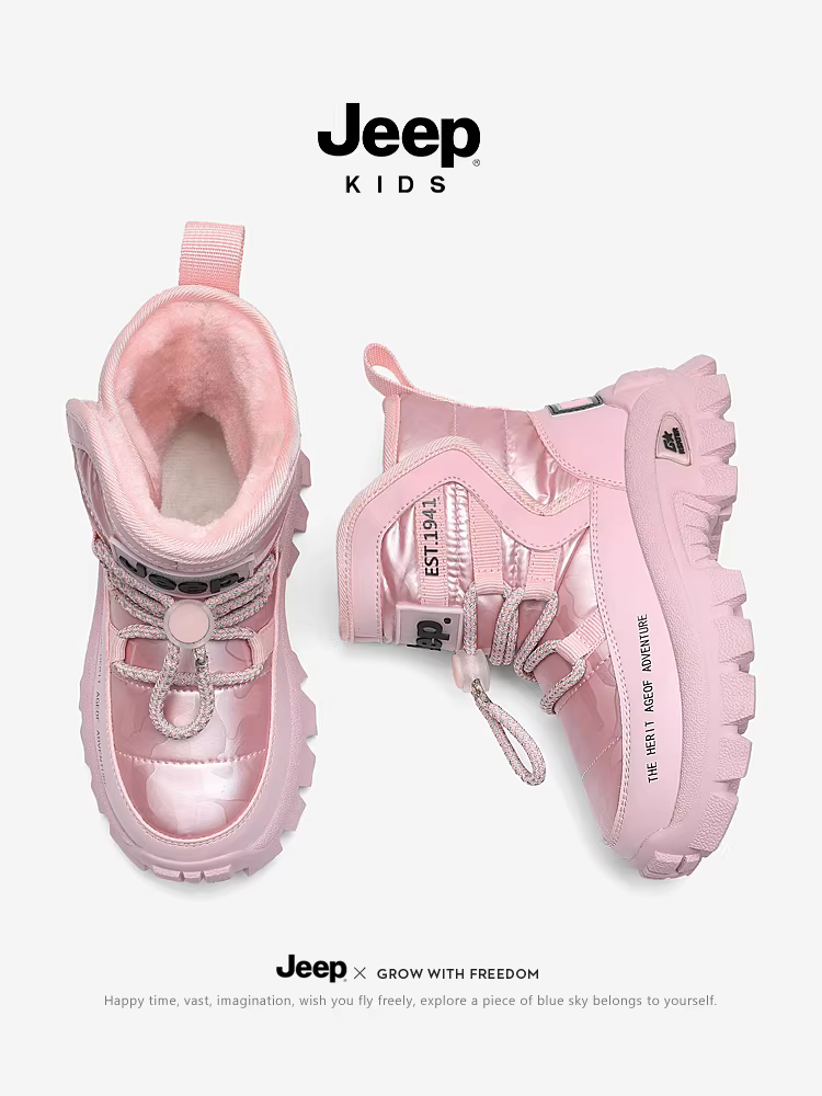 Giày bốt tuyết mùa đông kiểu mới 2025 cho bé gái, giày bông dày giữ ấm cho bé trai, giày lông thú trẻ em