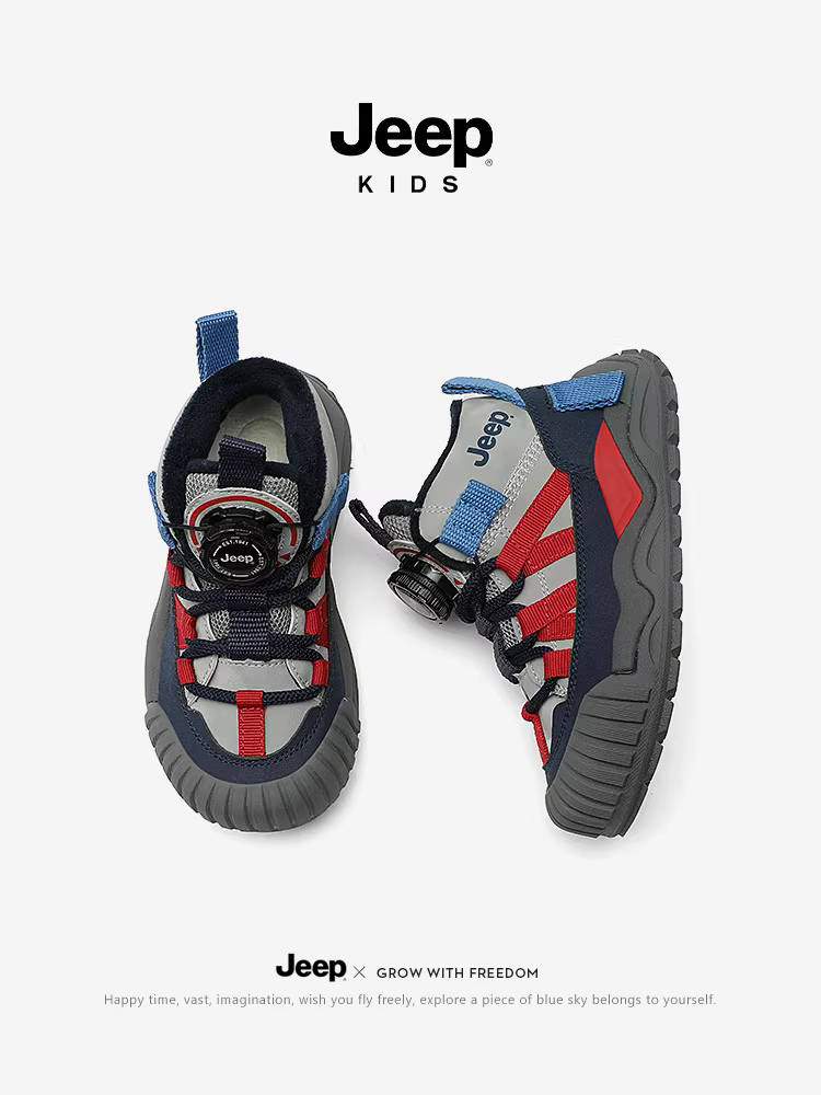 Giày trẻ em Jeep mùa đông lót lông cừu giữ ấm, giày trẻ em mới 2025, giày thể thao trẻ em chống trơn trượt, giày cotton đôi cho bé gái