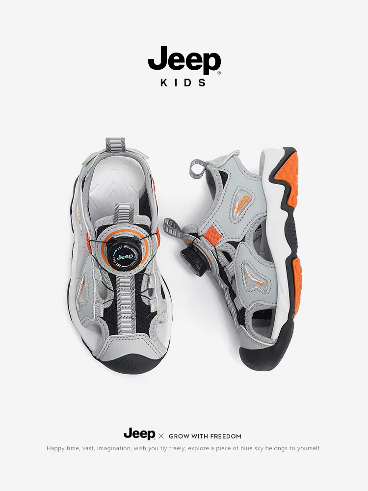 [Giảm giá thanh lý] Giày trẻ em Jeep Dép xỏ ngón dành cho trẻ em Giày thể thao ngoài trời mùa hè Giày đi biển có núm điều chỉnh dòng chảy