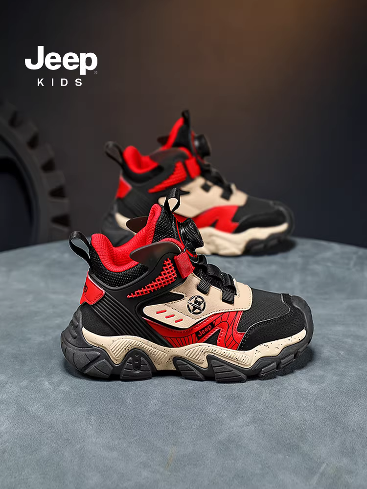 Giày đỏ Tết Giáng sinh Giày trẻ em cho bé trai và bé gái giày thể thao cổ cao năm 2025 Giày da chống thấm mới năm mới