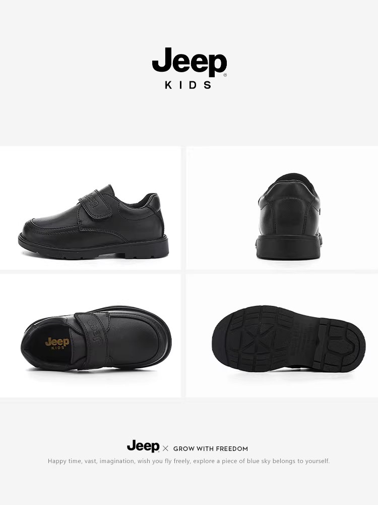 Giày biểu diễn trẻ em Jeep mùa thu 2025 kiểu mới phong cách Anh quốc, chất liệu da thật đế mềm dành cho bé trai và bé gái, giày da nhỏ xinh.