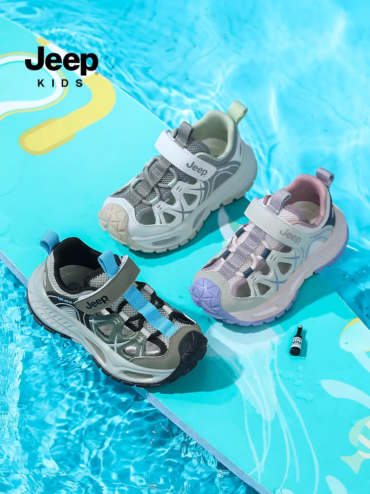 Giày sandal trẻ em kiểu dáng mới mùa hè 2025, giày chạy bộ đế mềm thoáng khí cho bé trai, giày khung cho bé gái