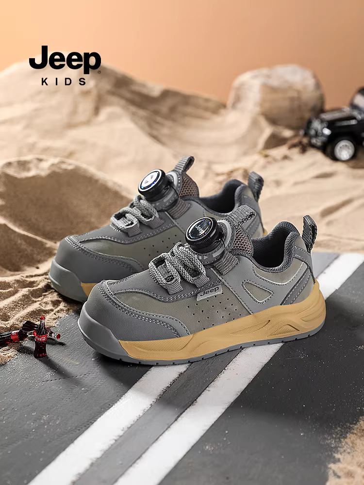 Giày thể thao cổ thấp dành cho trẻ em Jeep dành cho bé trai và bé gái 2024 Giày thoáng khí đế mềm mùa thu mới có khả năng chống bám bẩn