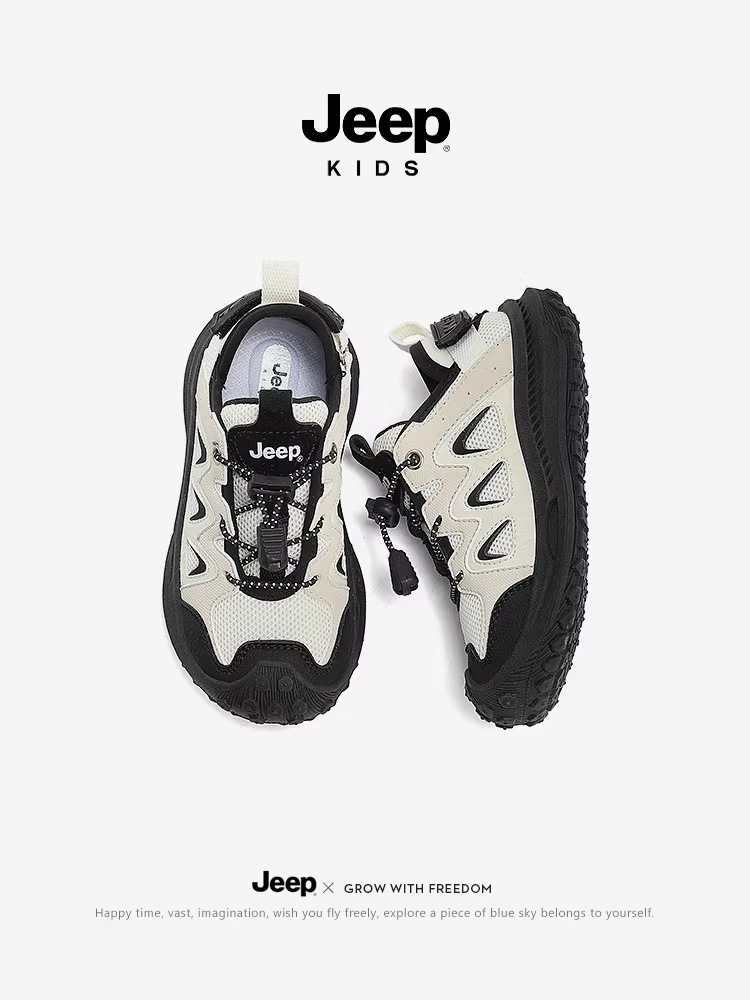 Giày trẻ em Jeep Giày bé trai 2025 giày đi bộ đường dài mới mùa thu giày chạy bộ lưới giày thể thao trẻ em