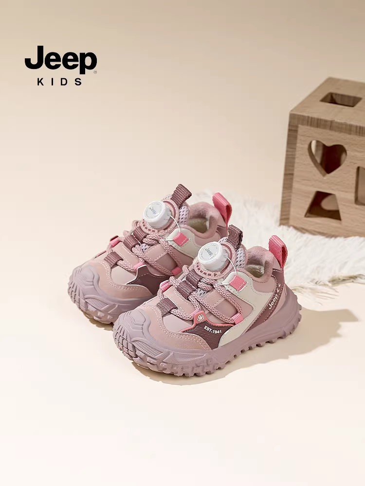 Giày trẻ em Jeep, giày thể thao trẻ em, giày bé gái, giày cotton giữ ấm lót lông mùa đông mới 2025, giày chạy bộ bé trai