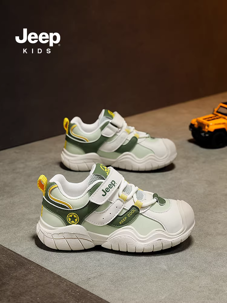 Giày trẻ em Jeep, giày thể thao thoáng khí cho bé trai, mẫu mới thu 2025, giày chạy bộ cho bé gái, trẻ nhỏ, đế mềm nhẹ