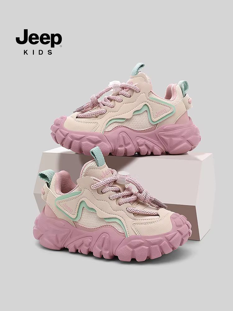 Giày trẻ em Jeep, giày thể thao trẻ em, giày bé gái lót lông cừu, giày đi bộ đường dài ngoài trời mùa đông cho trẻ lớn, giày cotton thông thường