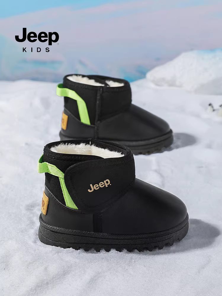 Giày bốt trẻ em lót lông cừu chống thấm mùa đông 2025 kiểu mới, chống trơn trượt, dành cho bé trai, giày bông dày, giày bốt bông cho bé gái