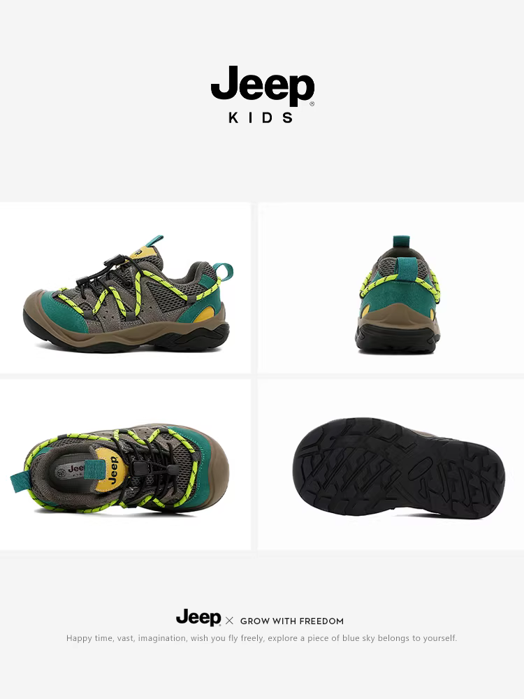 Giày thể thao lưới trẻ em Jeep dành cho bé trai, mẫu mới mùa thu 2025, kiểu lười đi ngoài trời, giày đi bộ đường dài, giày cho bé gái