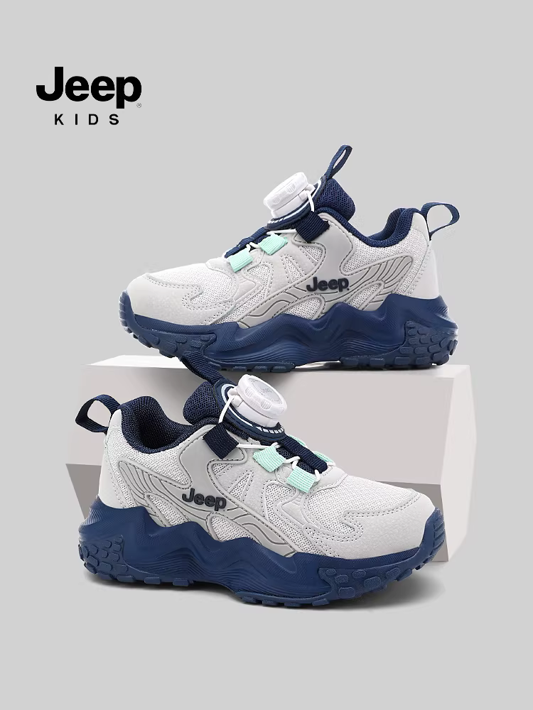 Giày trẻ em Jeep cho bé trai và bé gái 2025, giày thể thao lưới thoáng khí mới cho trẻ lớn, giày đi bộ ngoài trời