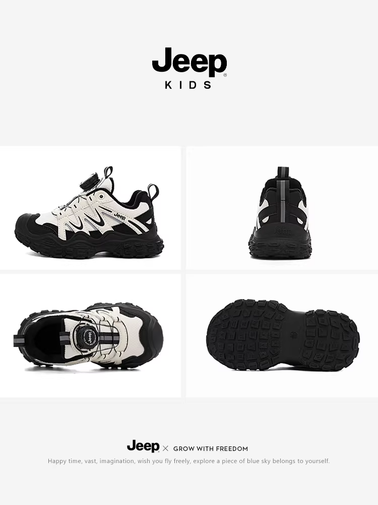 Giày thể thao nam trẻ em Jeep có lớp lót lông cừu, giày cotton ấm áp, giày đi bộ đường dài ngoài trời, giày trẻ em mới mùa đông 2025.