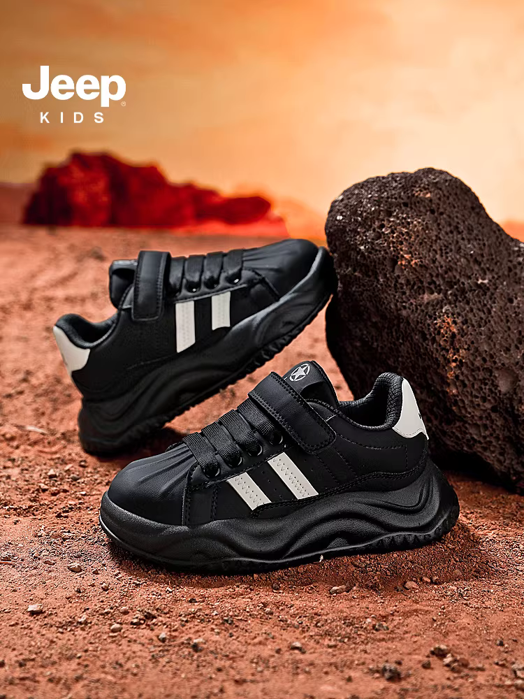 Giày bé trai Jeep mùa thu đông 2024 mới mùa đông lót lông cừu giày trẻ em đế mềm giày cotton đôi giày thể thao giày trẻ em