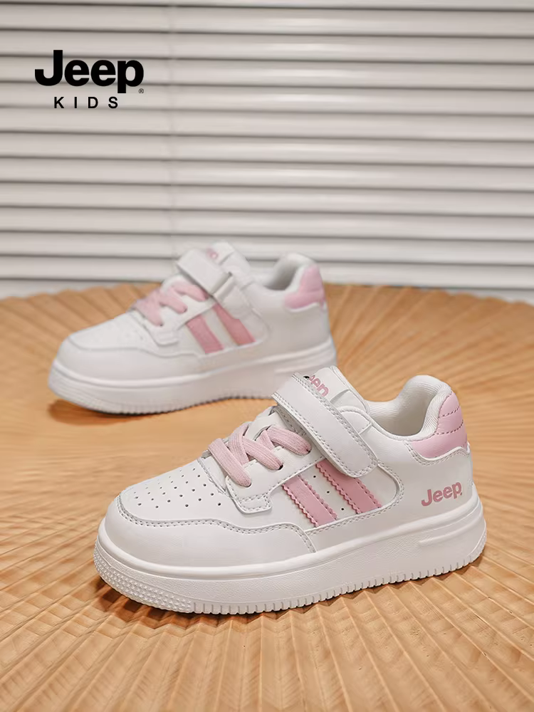 Giày trẻ em Jeep, giày trắng trẻ em, giày thể thao cổ thấp, giày thể thao nữ, giày chạy bộ mùa học mới 2025