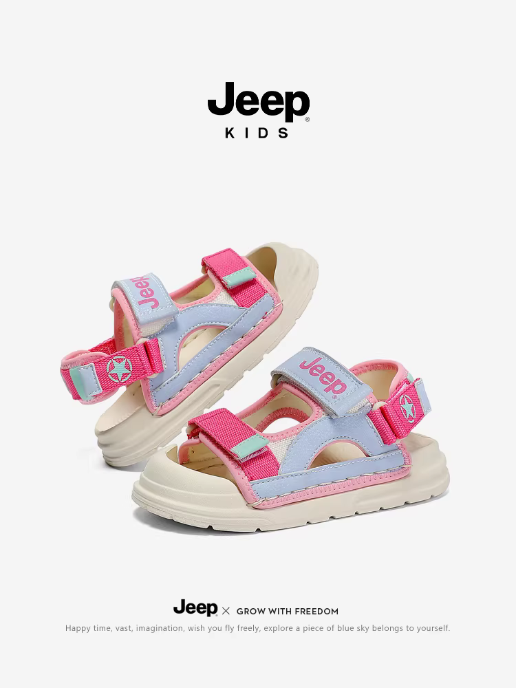 Dép thể thao mùa hè cho bé gái Jeep năm 2025, mẫu mới, chống trơn trượt, dành cho bé gái nhỏ, trẻ em, kiểu kín mũi, đi biển