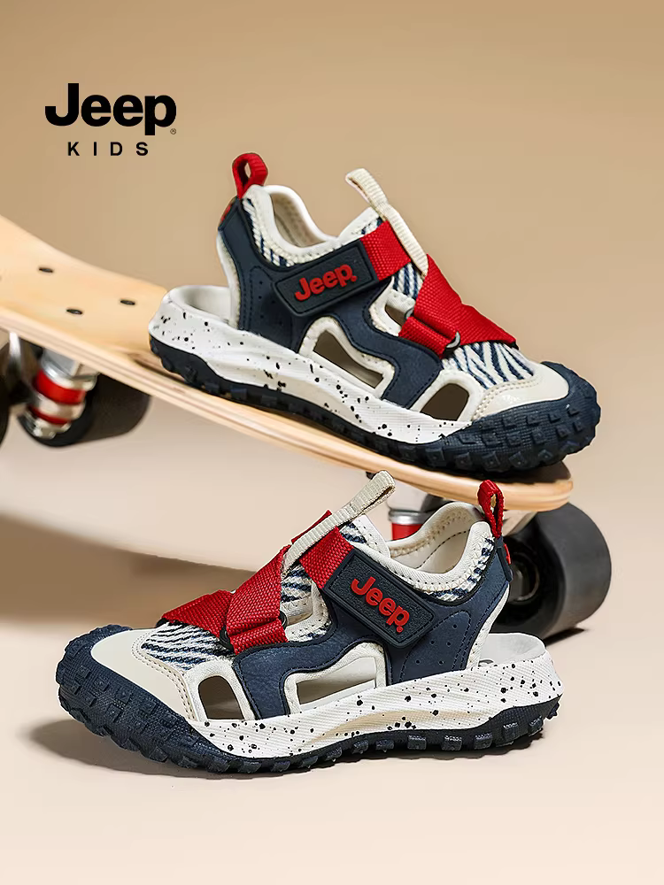 Dép thể thao mùa hè cho bé trai Jeep, giày nước mùa hè 2025, giày đi biển cho trẻ lớn, kiểu kín mũi