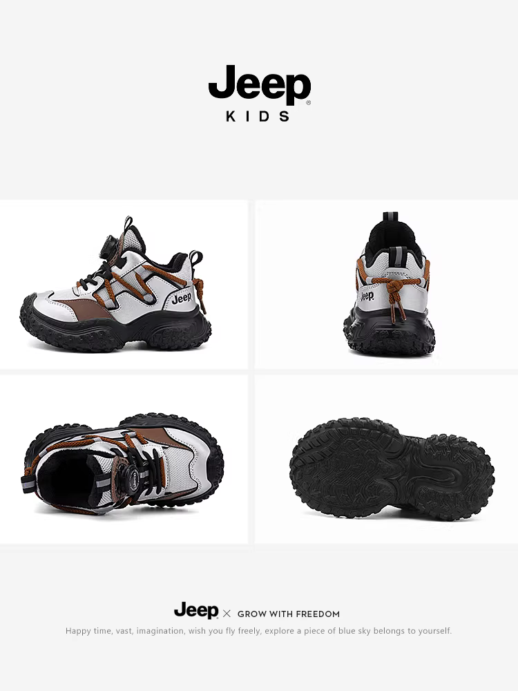 Giày thể thao mùa đông cho bé trai Jeep, kiểu mới 2025, lót lông cừu giữ ấm, giày da chống thấm nước, lót bông đôi