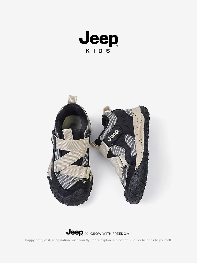 Giày cotton ấm áp lót lông cừu dành cho trẻ em Jeep Giày đi bộ đường dài ngoài trời mùa đông dành cho bé trai và bé gái, giày chạy bộ thông thường phong cách Trung Quốc thời trang