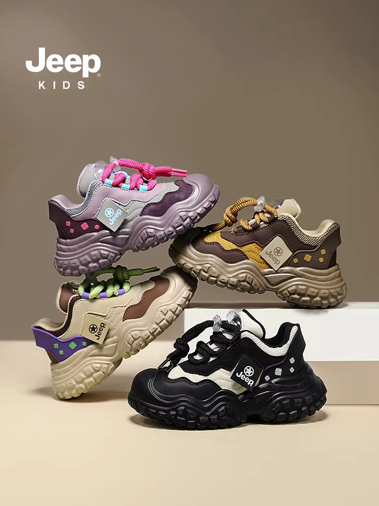 Giày thể thao bé trai Jeep mùa xuân 2025, giày trẻ em lót lông cừu cotton, giày bố, giày bé gái mùa xuân 2025