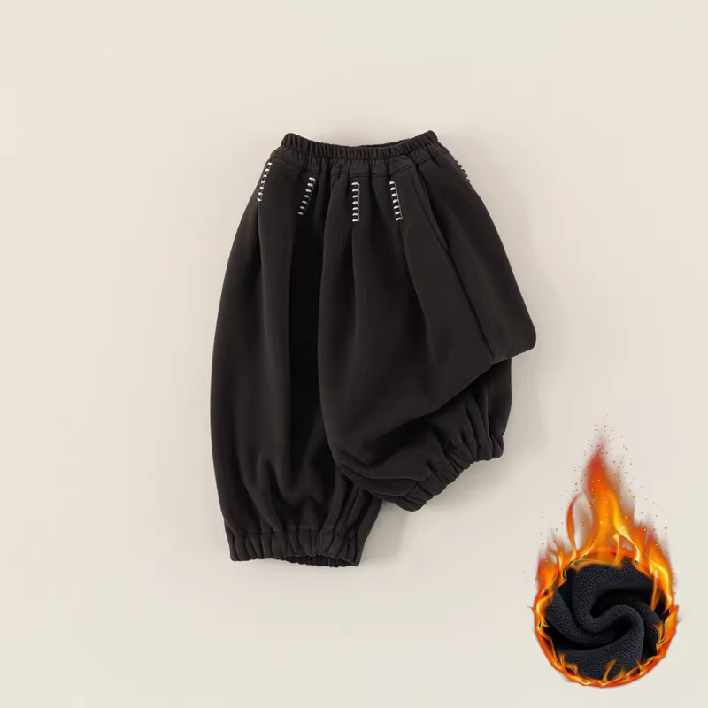 Quần dài trẻ em lót lông mùa đông 2025 kiểu mới, quần dài bé tập đi, quần jogger siêu ấm C-K388