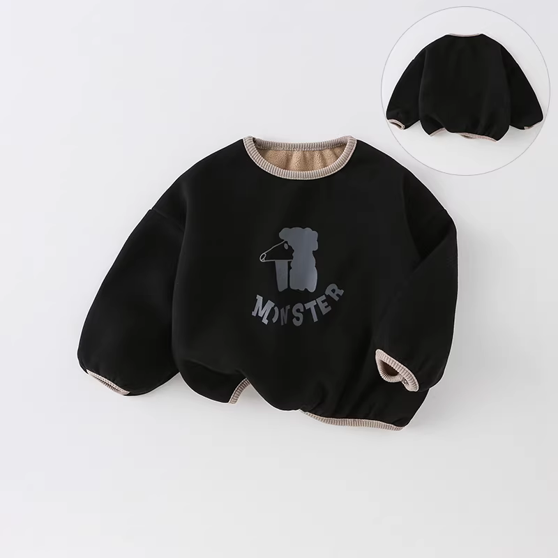 Áo nỉ trẻ em thu đông 2025 kiểu mới bé trai in hoạt hình thời trang dài tay AS616