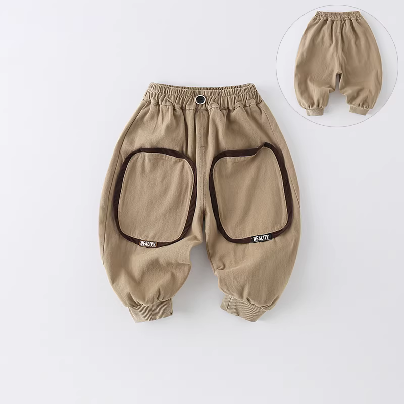 Quần jogger bé trai xuân thu 2025 kiểu Hàn Quốc mới, quần dài trẻ em thời trang, phong cách năng động