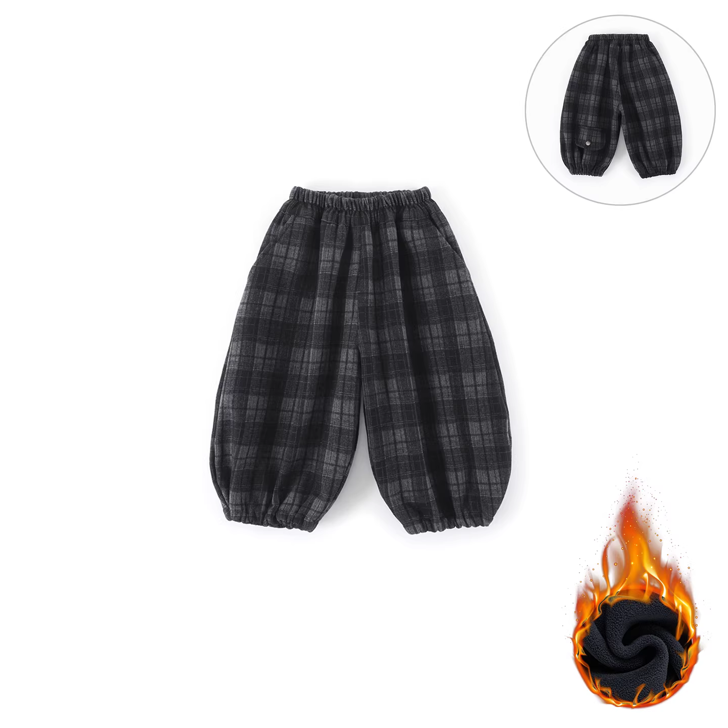 Quần trẻ em mùa đông lót lông cừu kiểu dáng mới 2025, quần ấm cho bé trai và bé gái C-K413