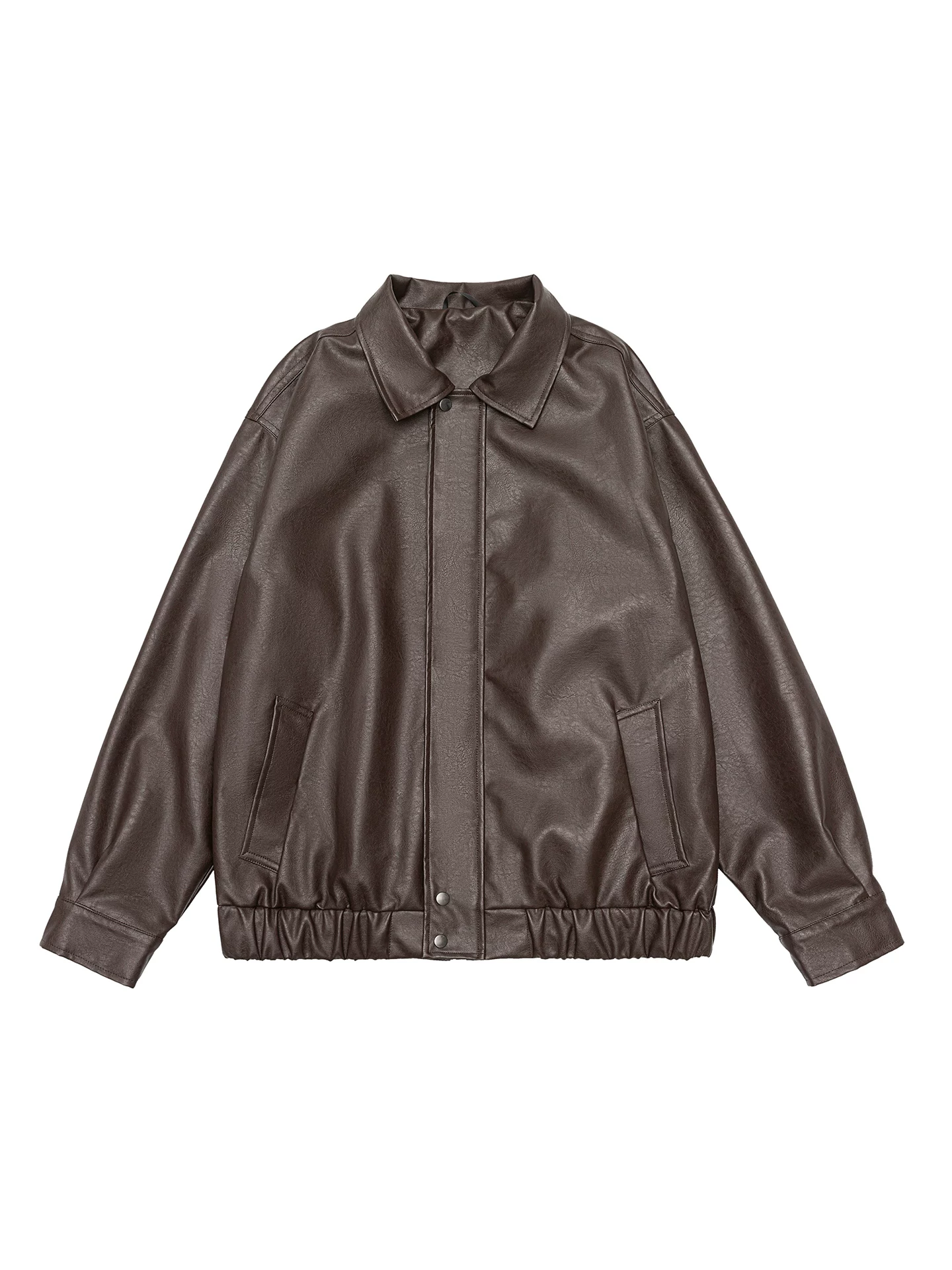 Áo khoác da OMZM Melard dành cho nam, mùa thu đông, áo khoác biker ngắn dáng rộng theo phong cách cổ điển Mỹ, áo khoác da PU phong cách cá tính